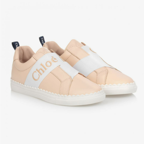 22SS Chloé Pink Leather Trainers Sneaker